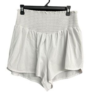 Aerie Offline Women's White High-Waisted Shorts grey Size XL‎